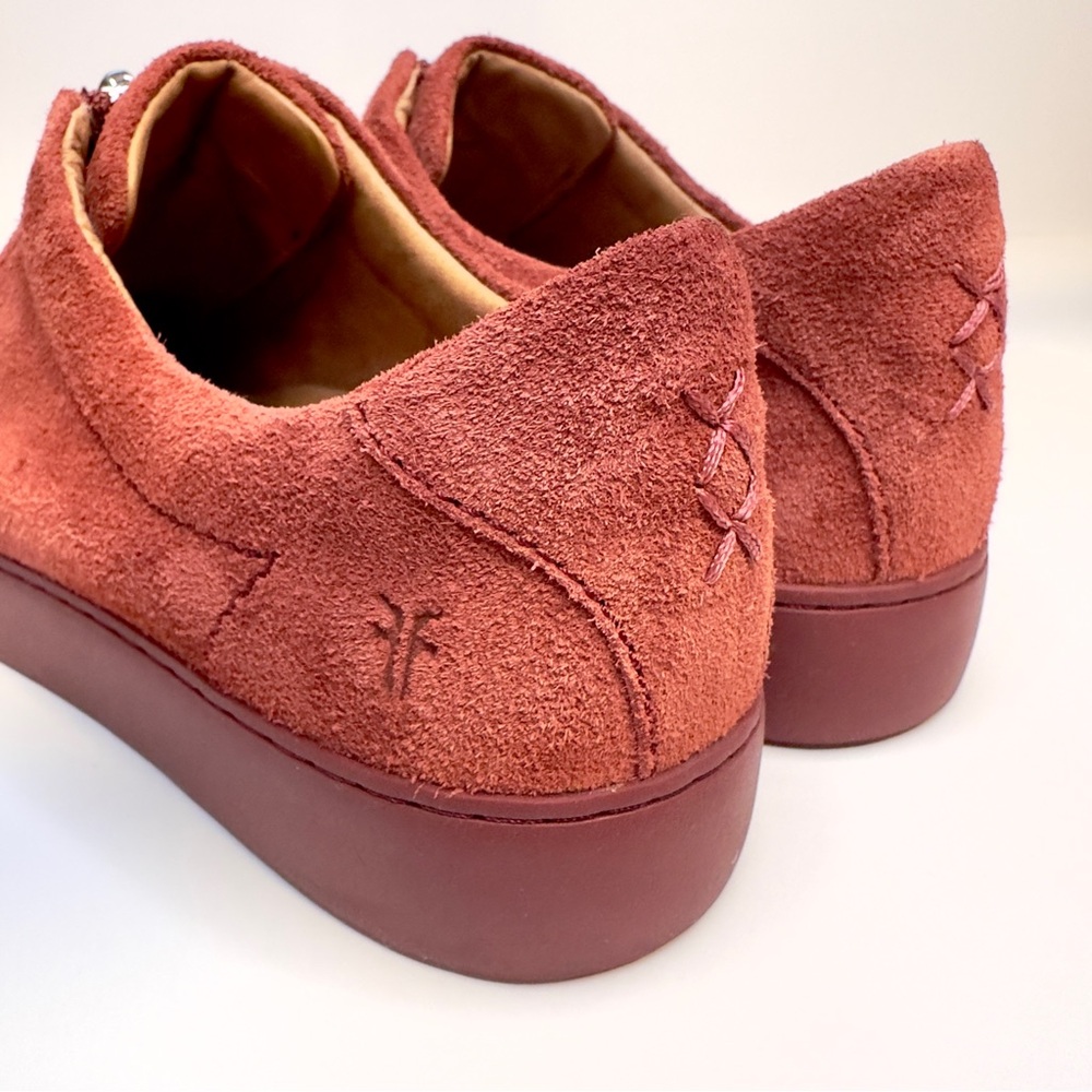 New! Frye Lena Zip Low Sneakers – Women’s Size 8M, Red Suede - Picture 13 of 16